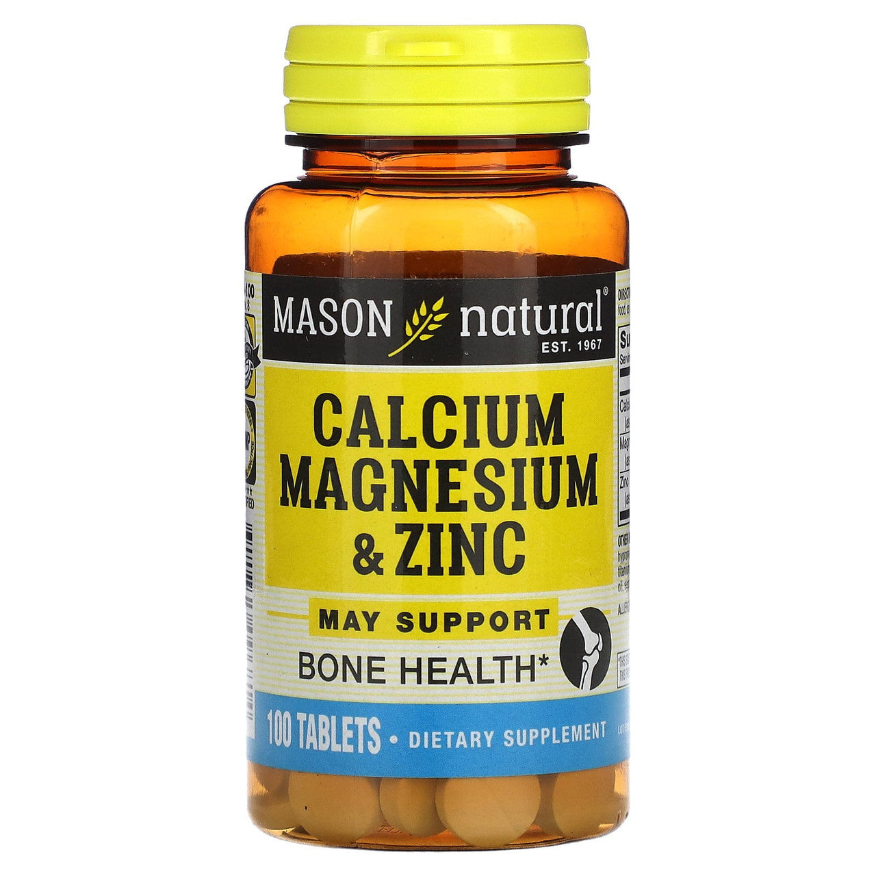 Mason Natural Calcium, Magnesium And Zinc Tablets - 100 Ea